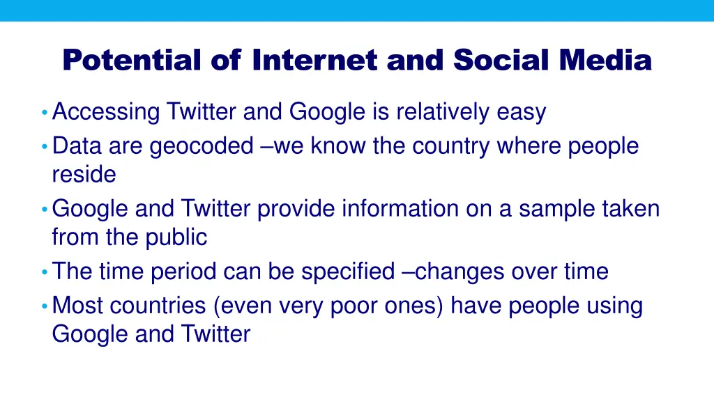 potential of internet and social media