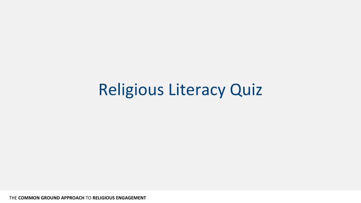 religious literacy quiz