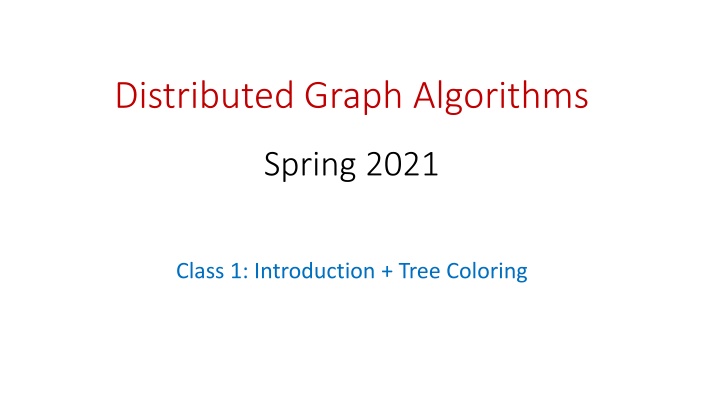 distributed graph algorithms