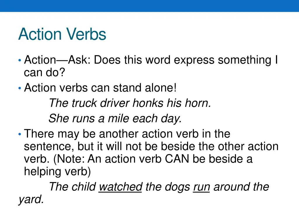 action verbs