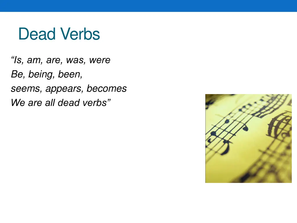 dead verbs