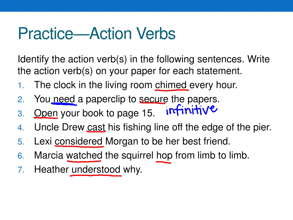 practice action verbs