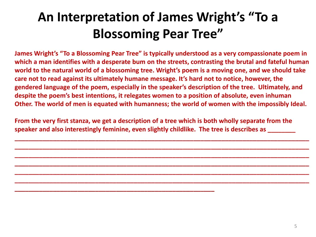 an interpretation of james wright 1