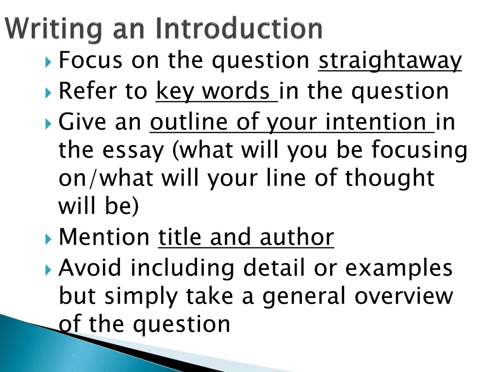 focus on the question straightaway refer