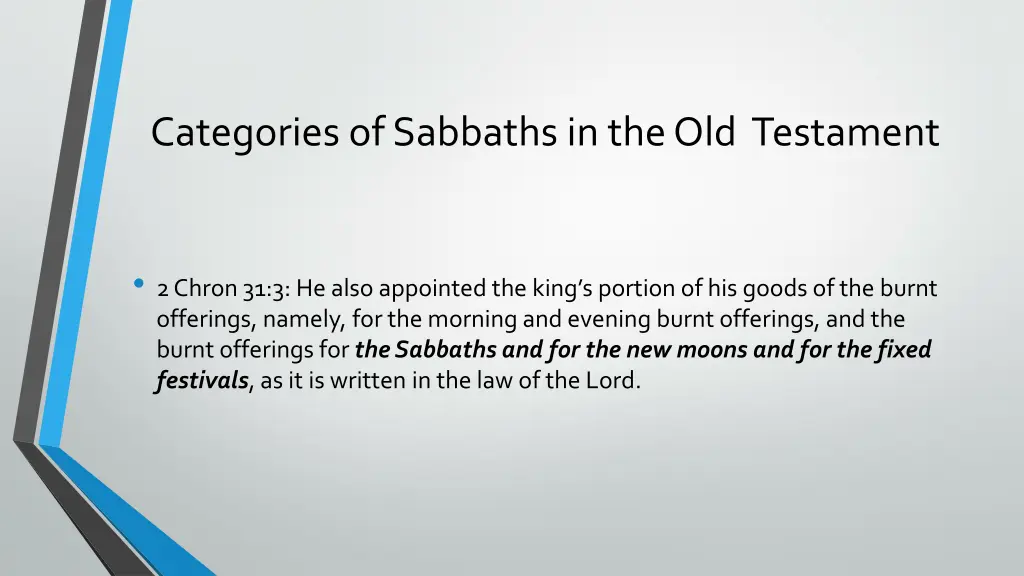 categories of sabbaths in the old testament 1