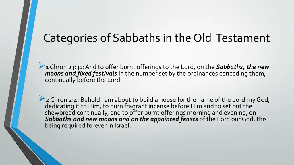 categories of sabbaths in the old testament 2