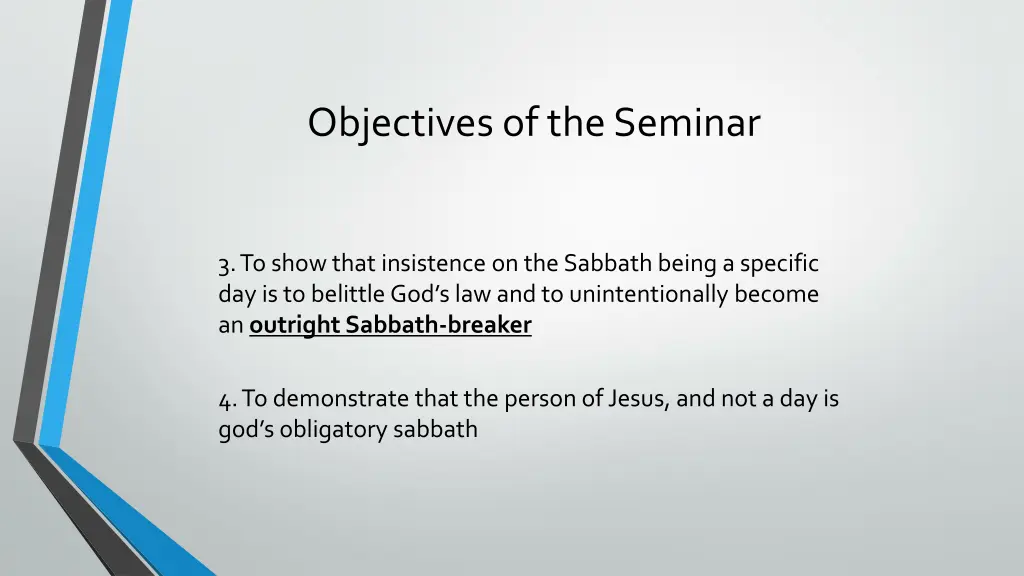 objectives of the seminar 1