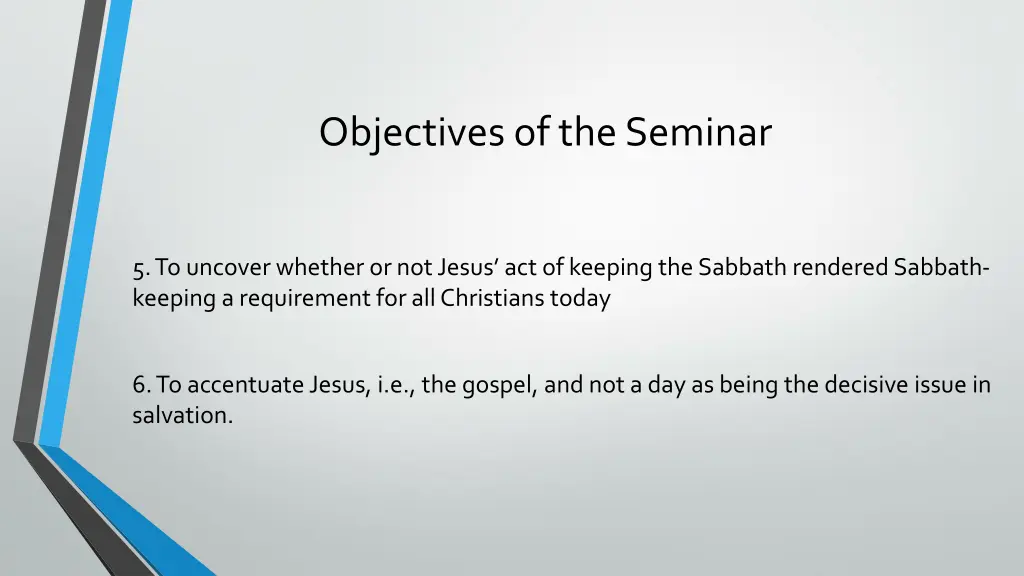 objectives of the seminar 2