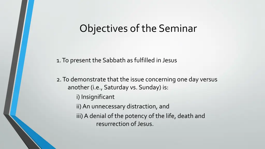 objectives of the seminar