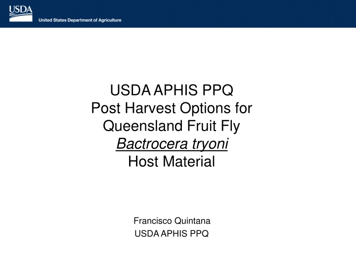 usda aphis ppq post harvest options