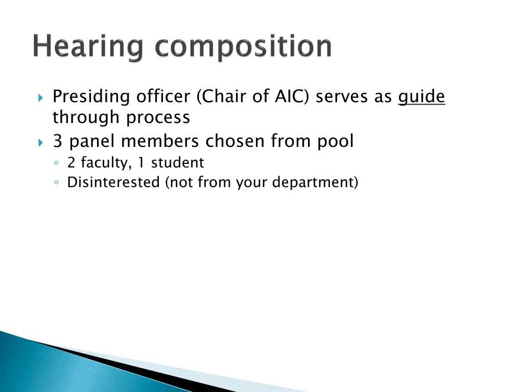 presiding officer chair of aic serves as guide