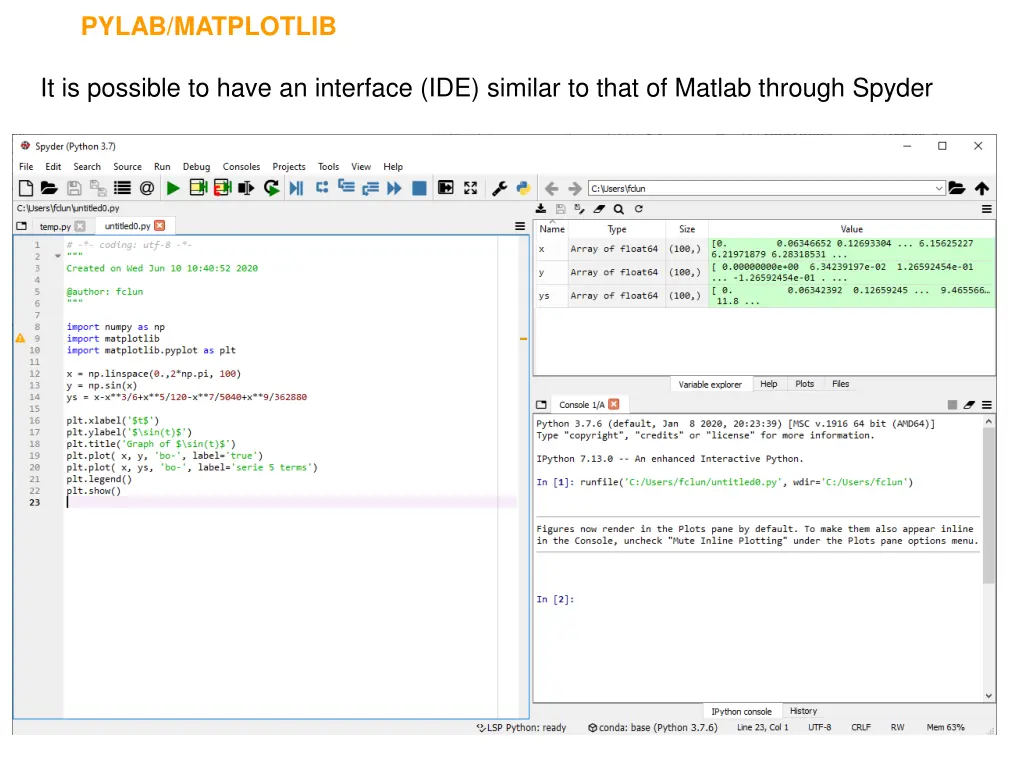 pylab matplotlib 3