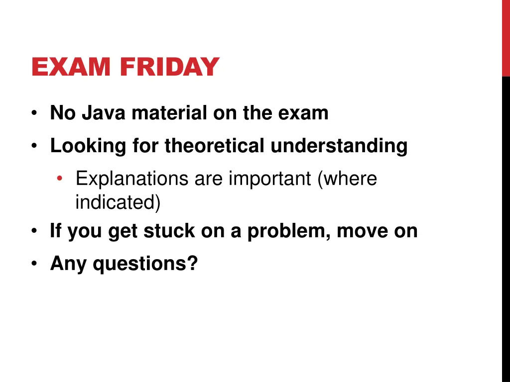 exam friday 2