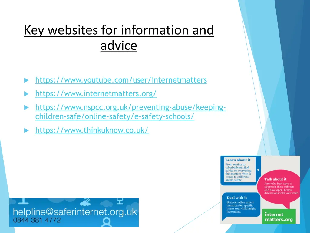 key websites for information and advice