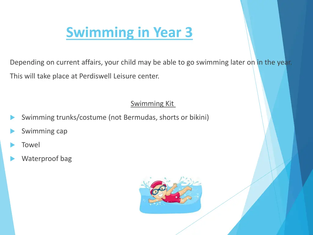 swimming in year 3