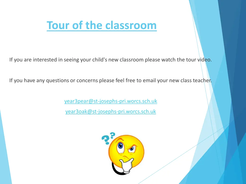 tour of the classroom