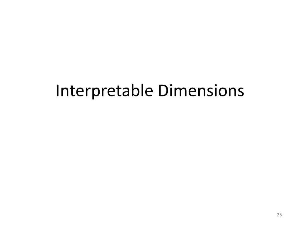 interpretable dimensions