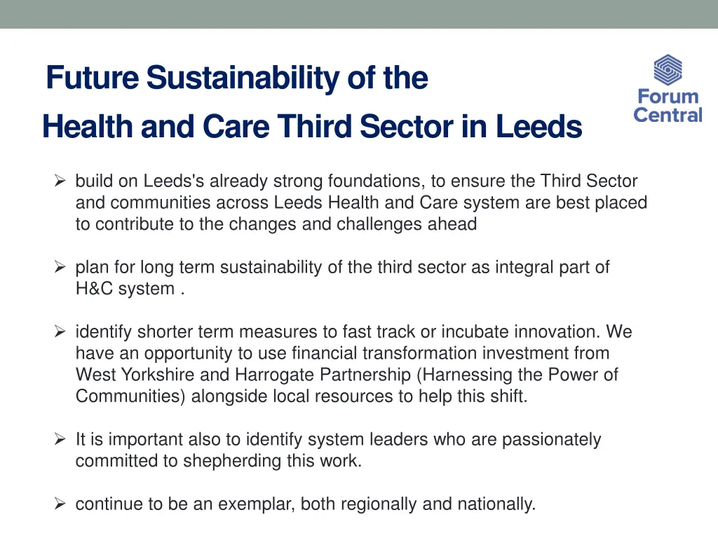 future sustainability of the health and care