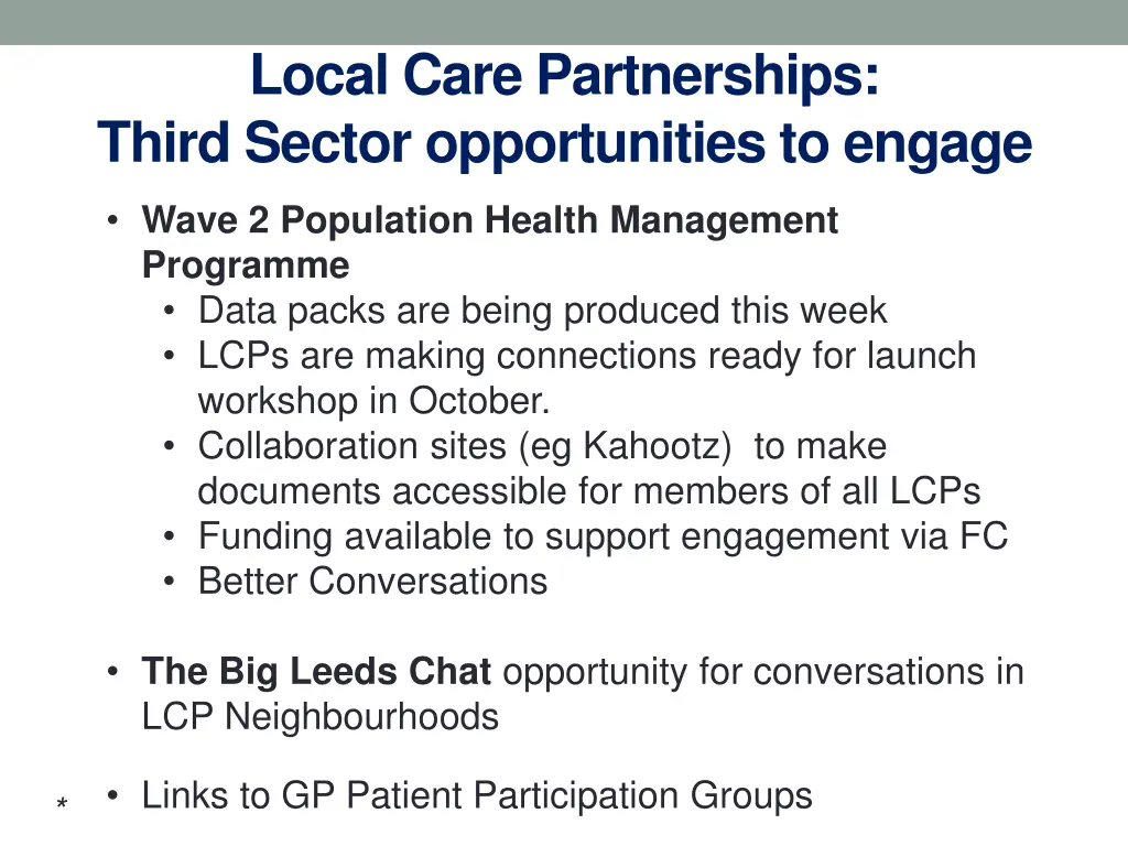 local care partnerships third sector