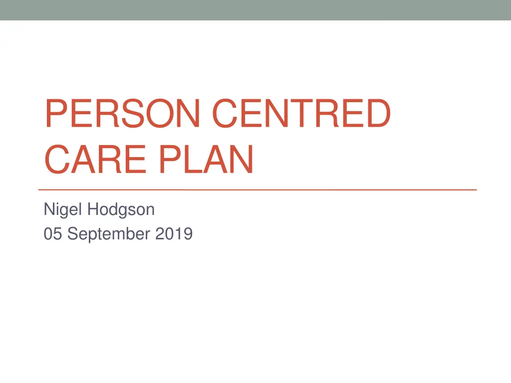 person centred care plan