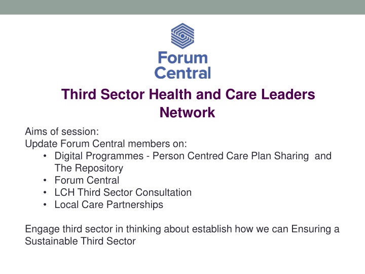 third sector health and care leaders network aims