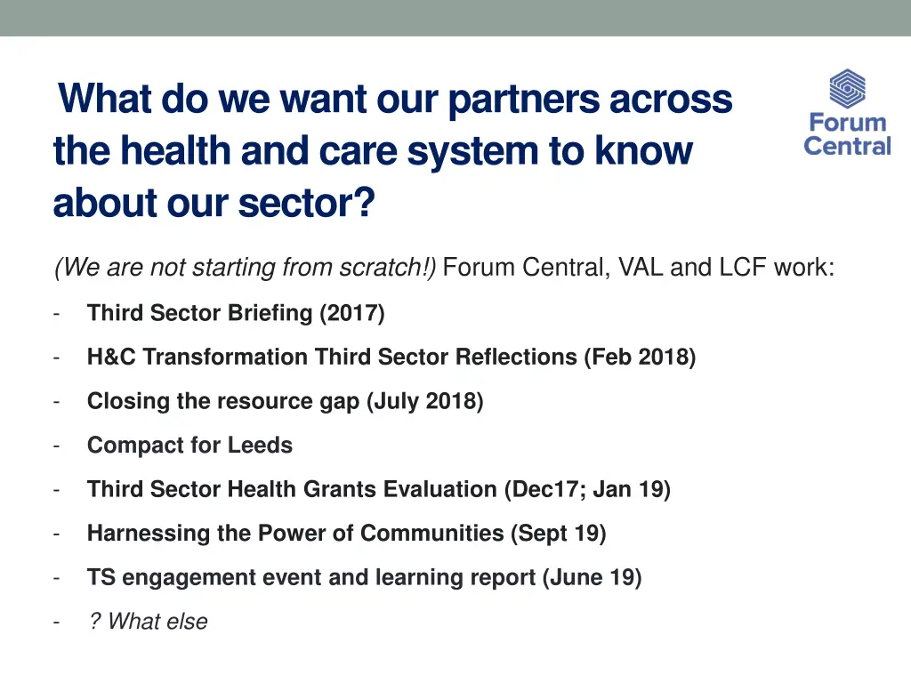 what do we want our partners across the health