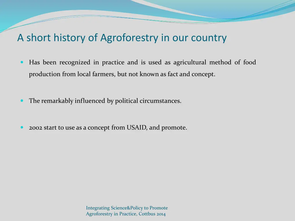 a short history of agroforestry in our country