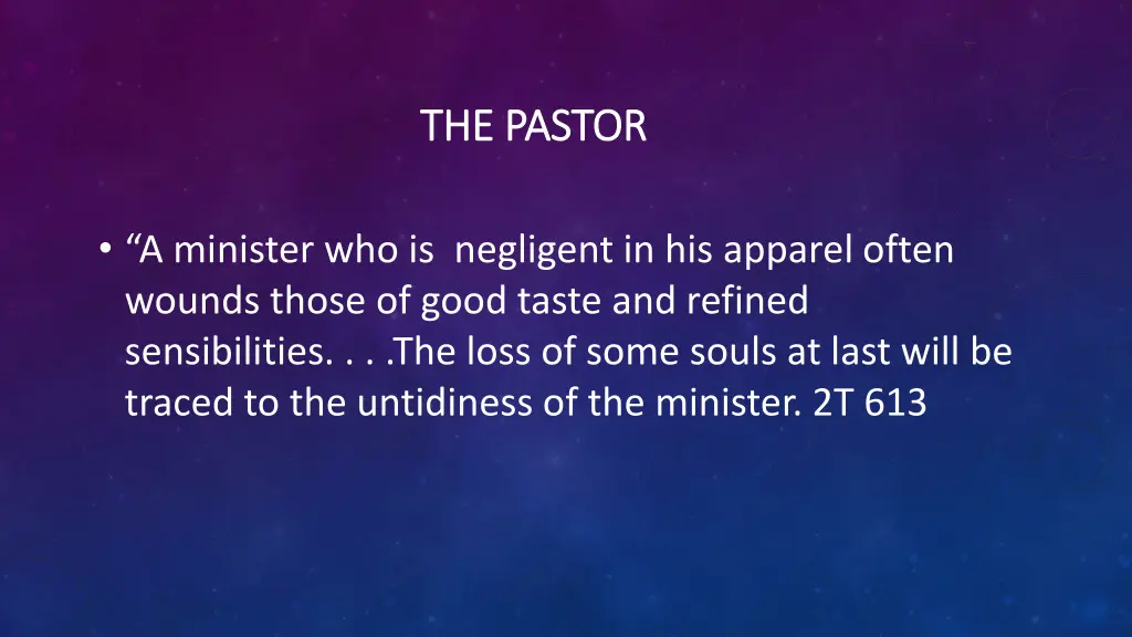 the pastor the pastor