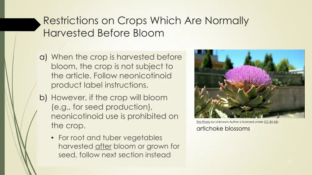 restrictions on crops which are normally