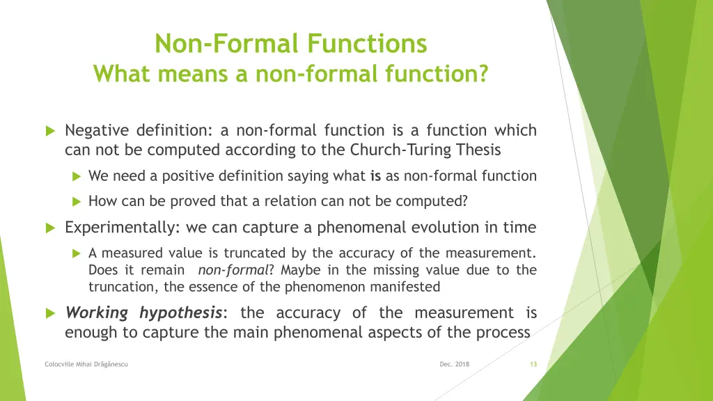 non formal functions what means a non formal