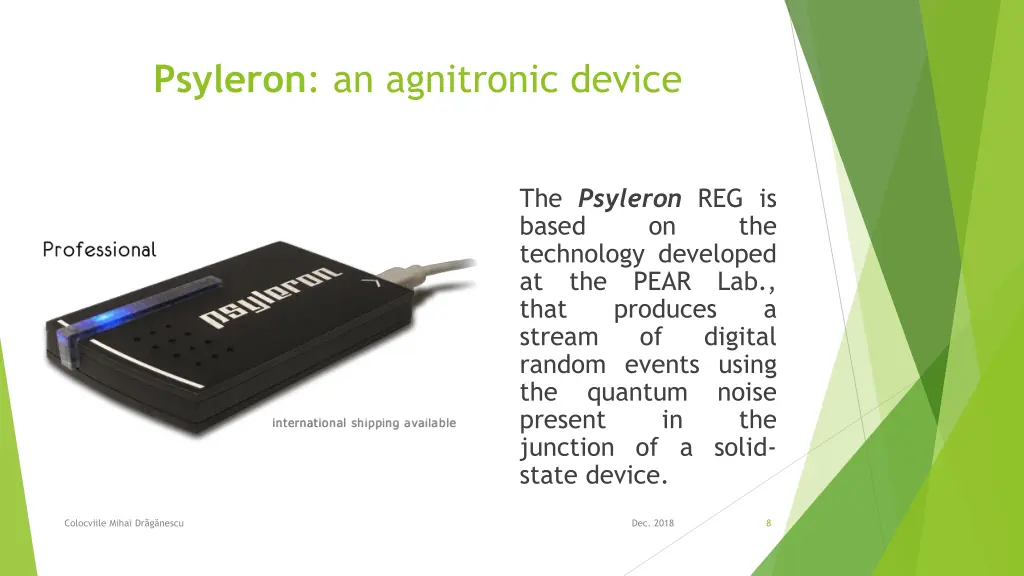 psyleron an agnitronic device