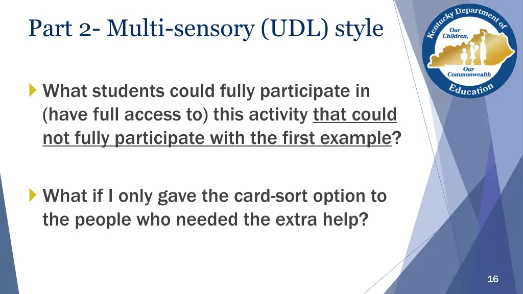 part 2 multi sensory udl style