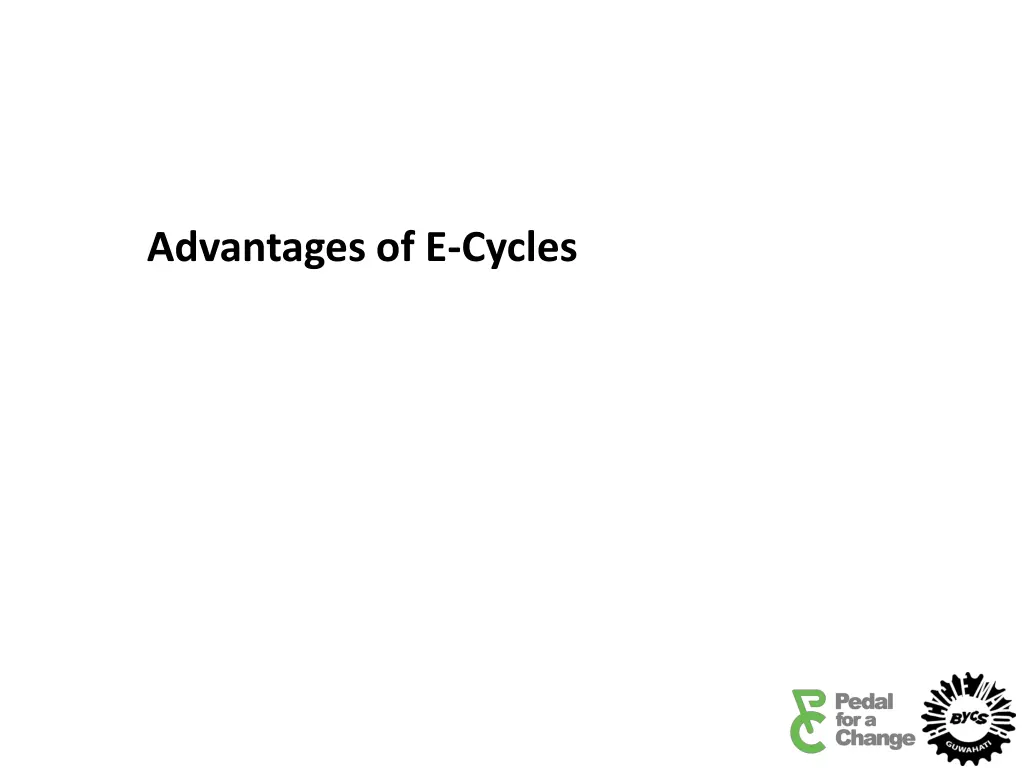 advantages of e cycles