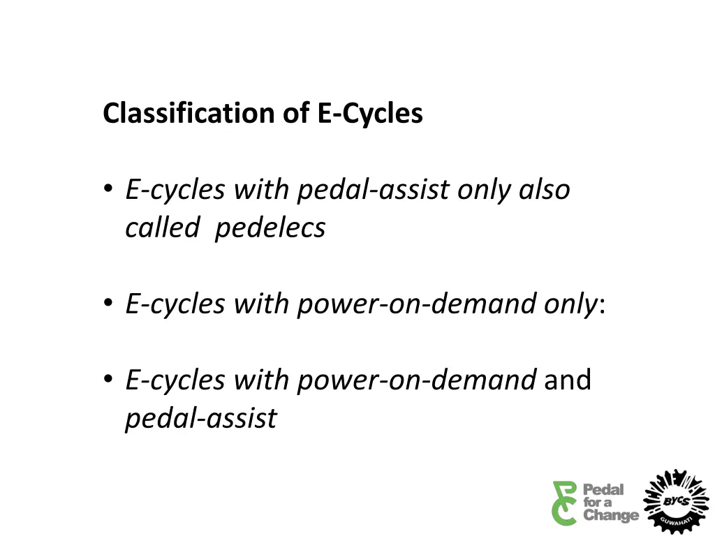 classification of e cycles