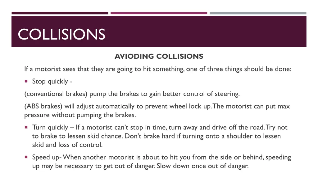 collisions