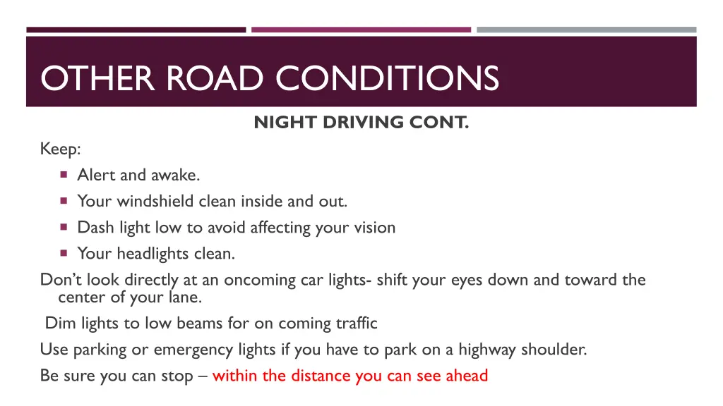 other road conditions 2