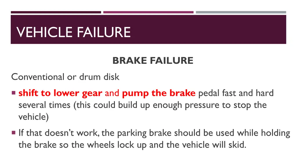 vehicle failure