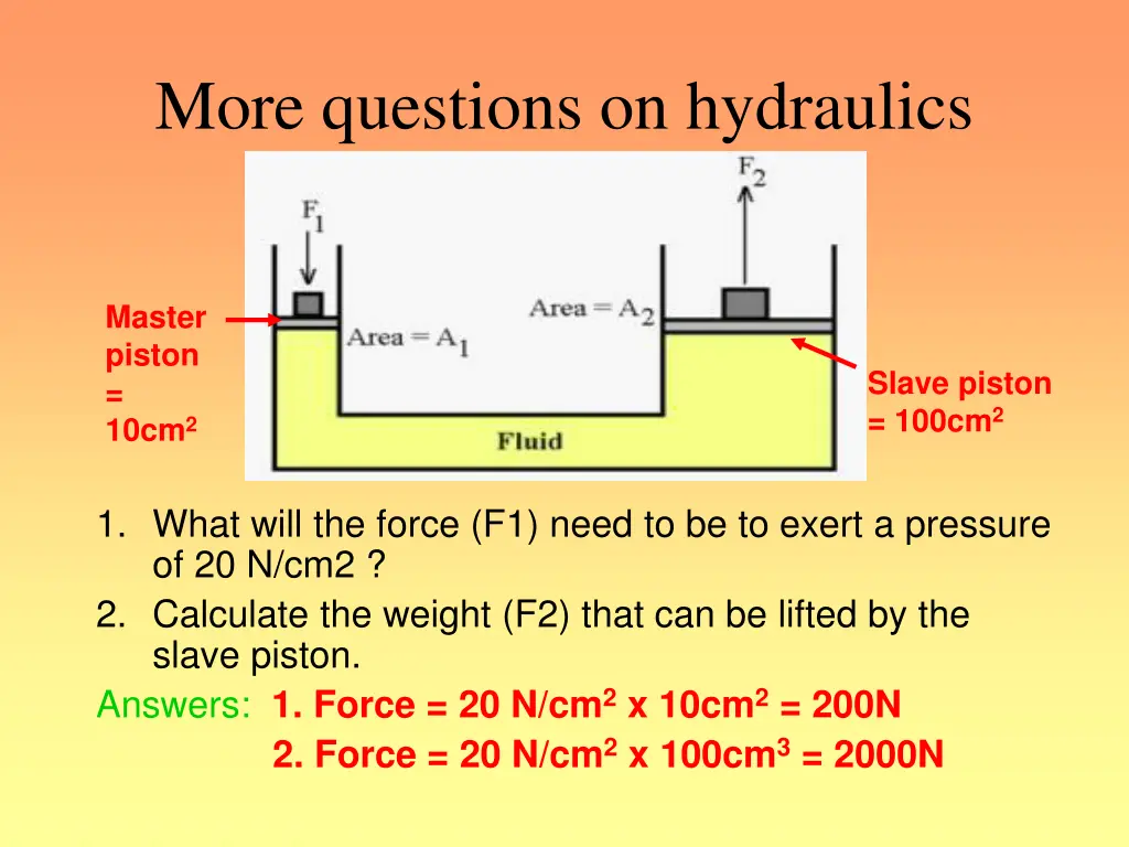 more questions on hydraulics