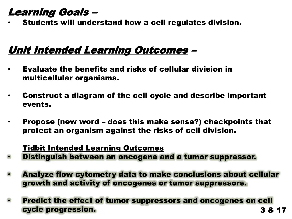 learning goals learning goals students will 1