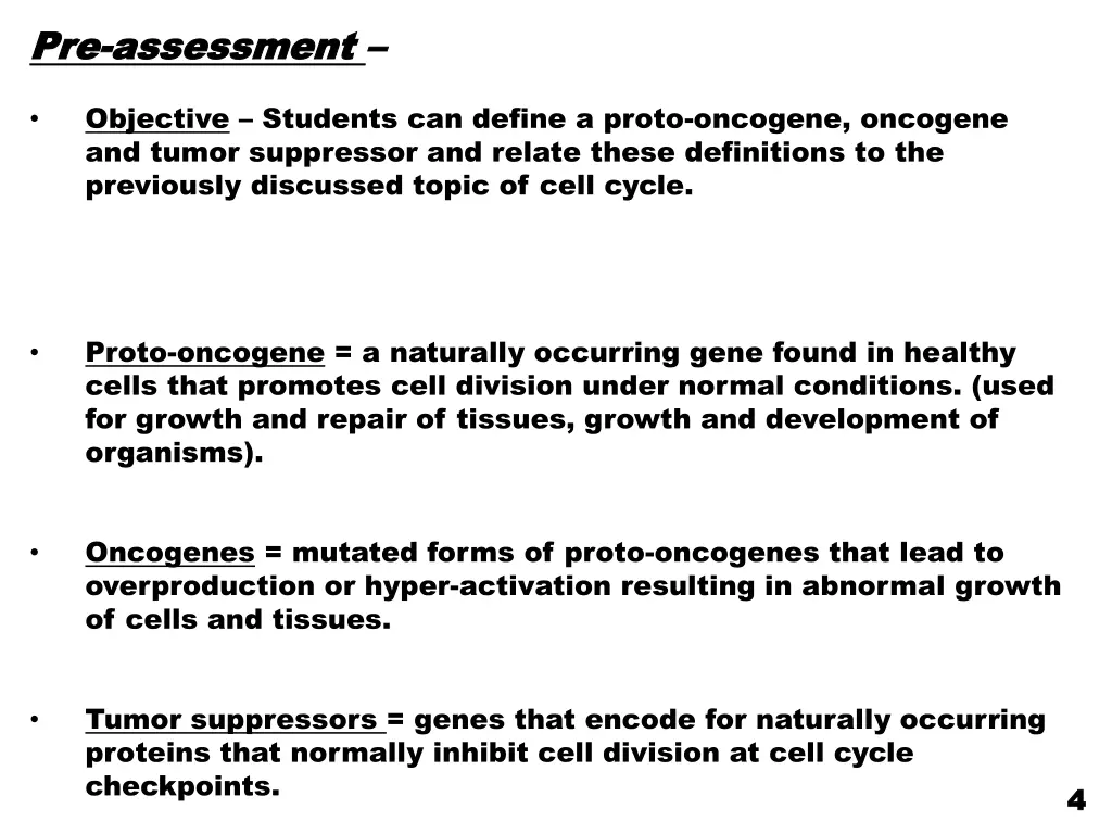 pre pre assessment assessment