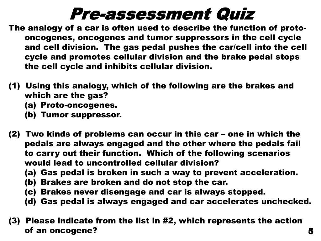 pre pre assessment quiz assessment quiz