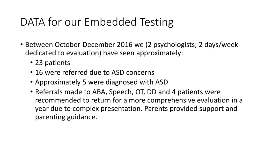 data for our embedded testing