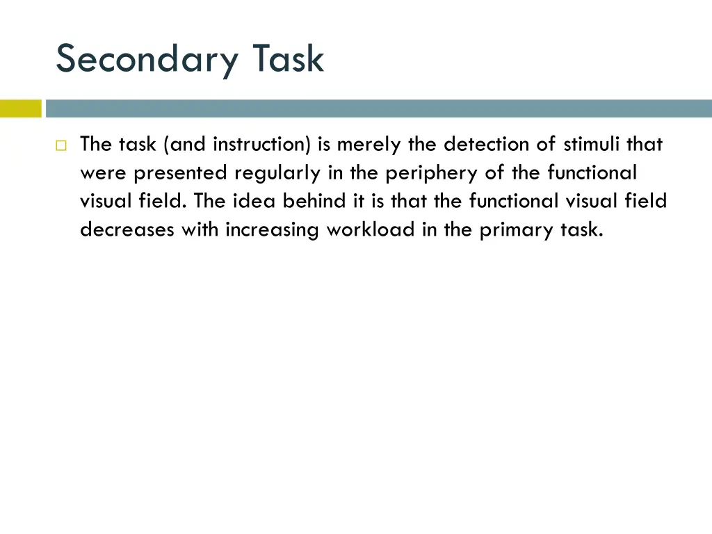 secondary task