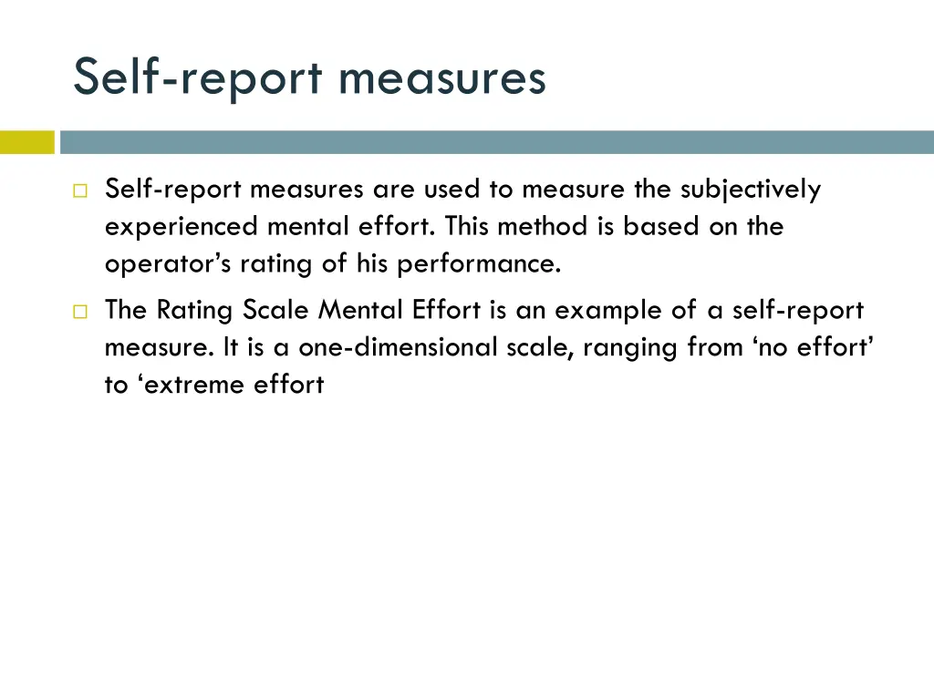 self report measures