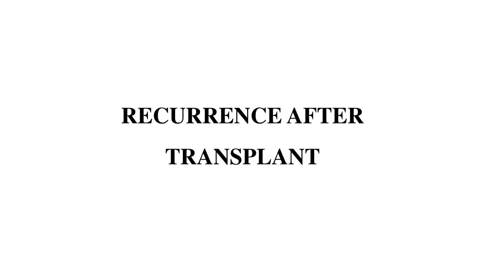 recurrence after