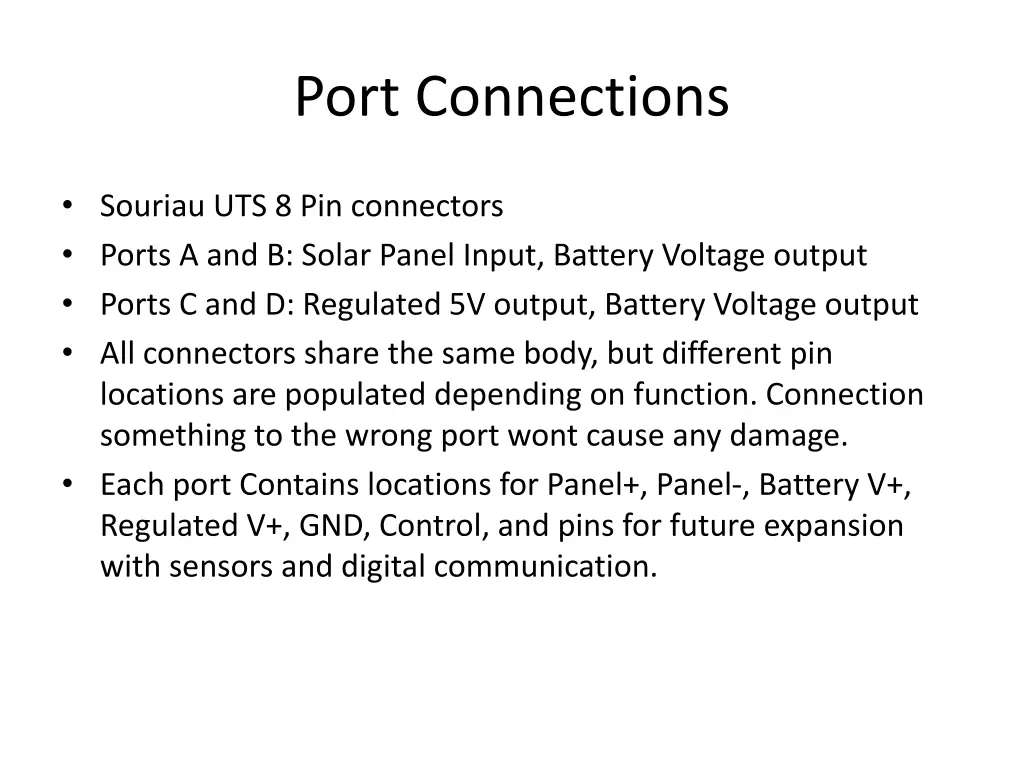 port connections