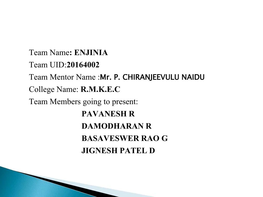 team name enjinia team uid 20164002 team mentor