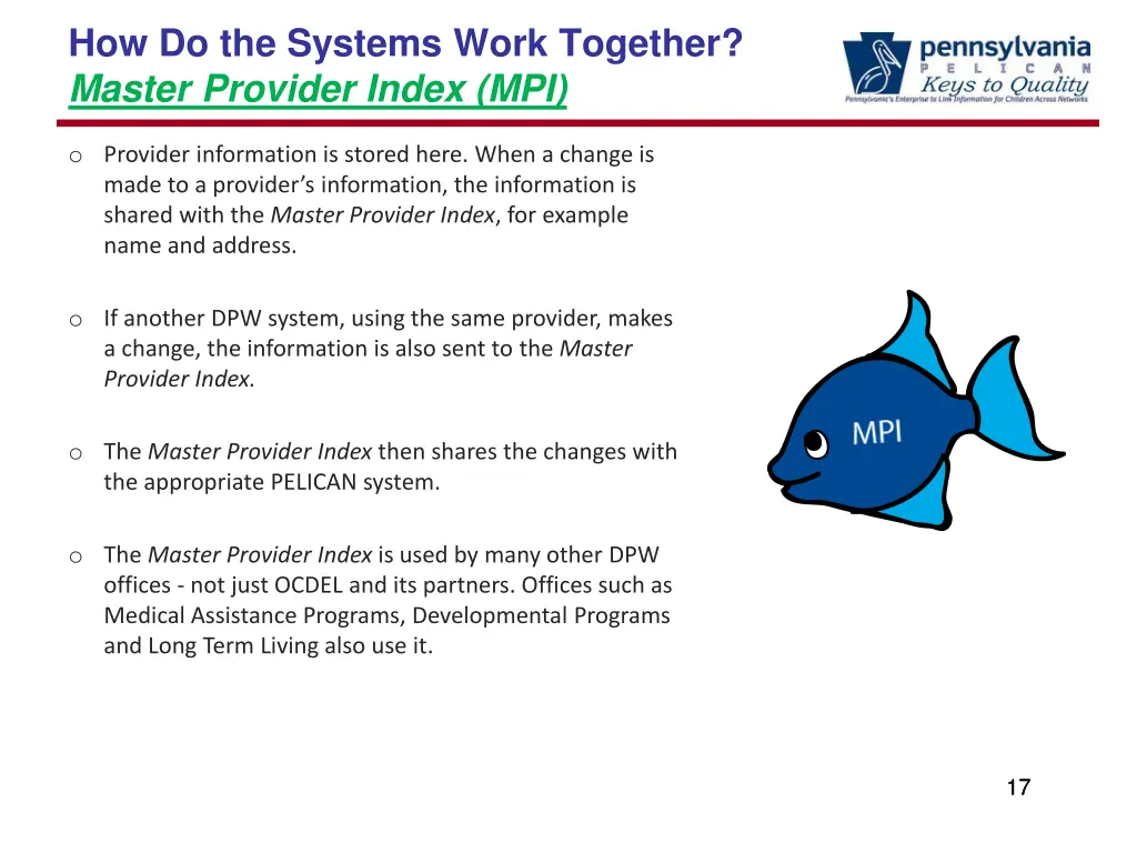 how do the systems work together master provider