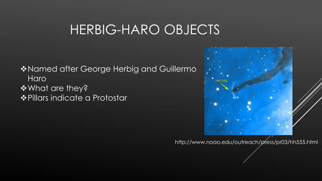 herbig haro objects