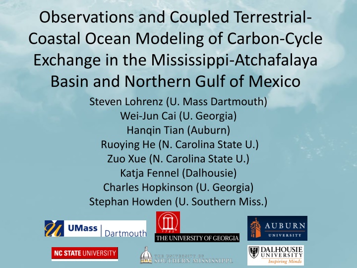 observations and coupled terrestrial coastal